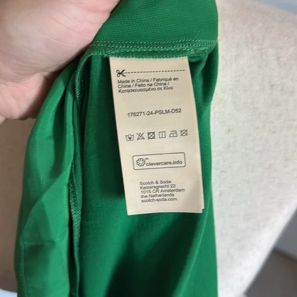 Scotch & Soda V-Neck Cropped Jersey Cami Green size Medium - Picture 8 of 9